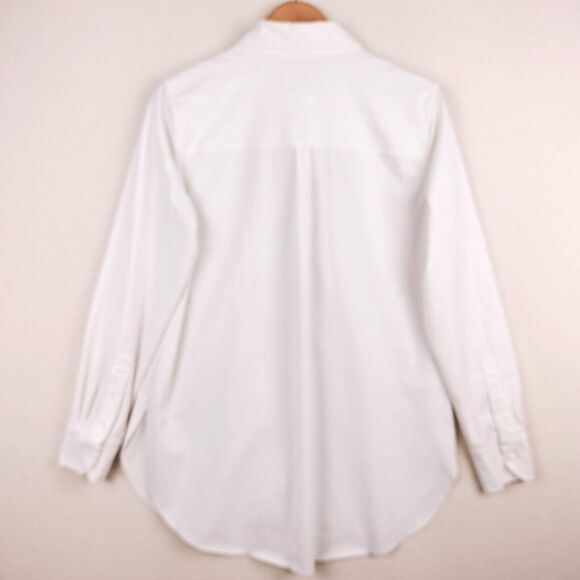 Lysse Shirt Women Medium White Schiffer Button Up Stretch Business Tunic Top EUC - Picture 11 of 15